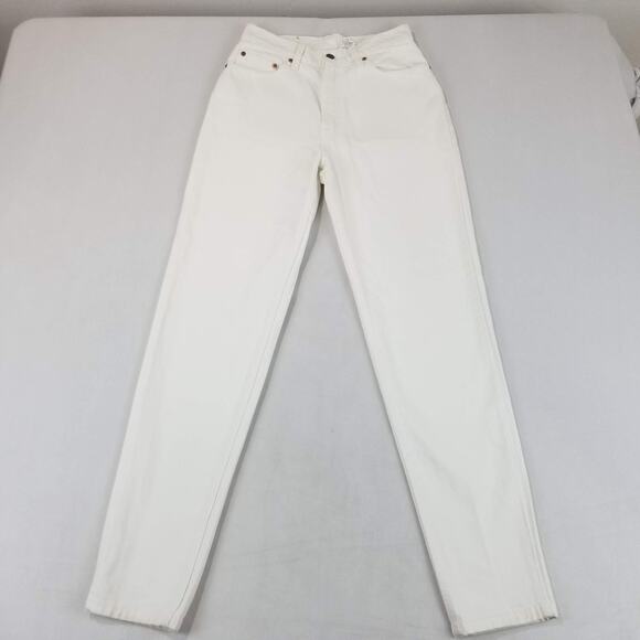 Vintage Levis 512 Jeans Womens 9 White High Rise Tapered Denim Made in USA 90s - Picture 1 of 13